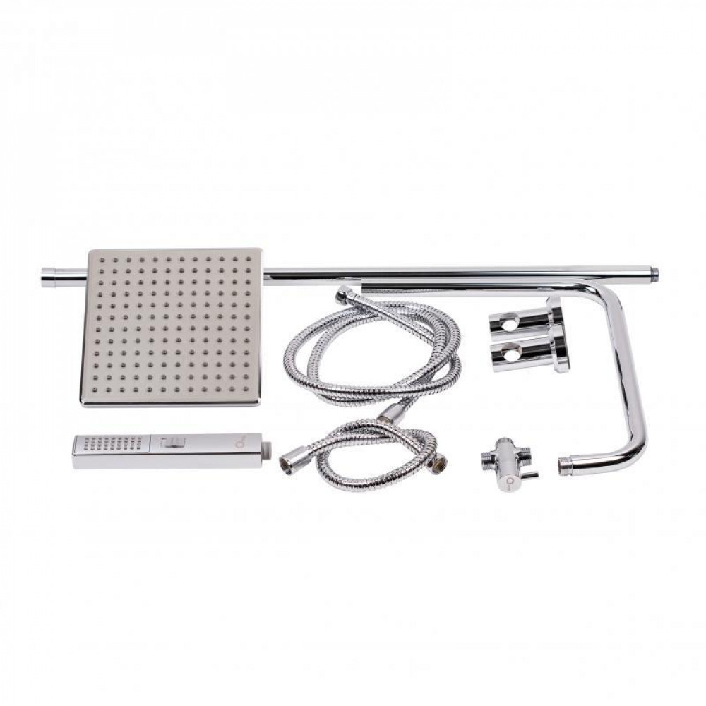 Душова стійка універсальна Qtap Plava на два споживача 1015 мм прямокутна QT1001CRM Chrome SD00023036