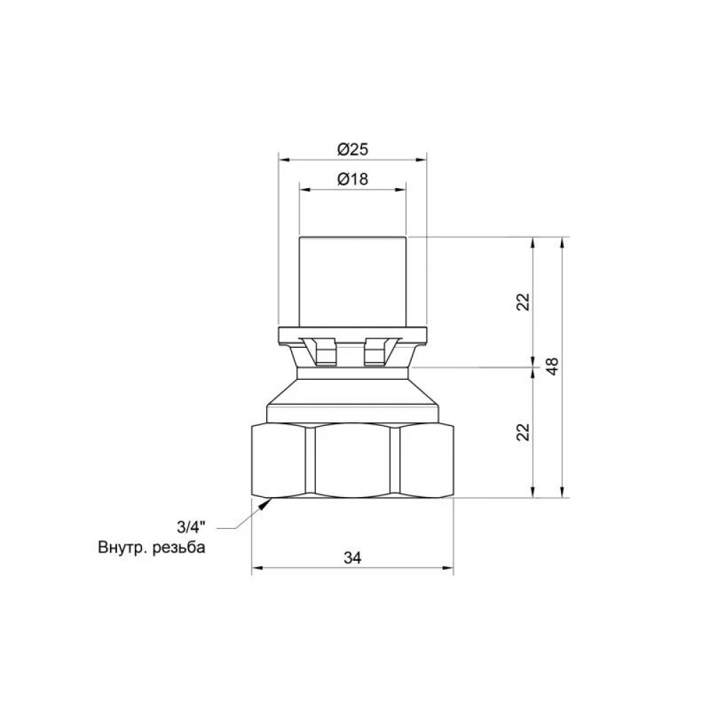 Переходник пресс Icma 16х3/4" ВР No401 SD00023711