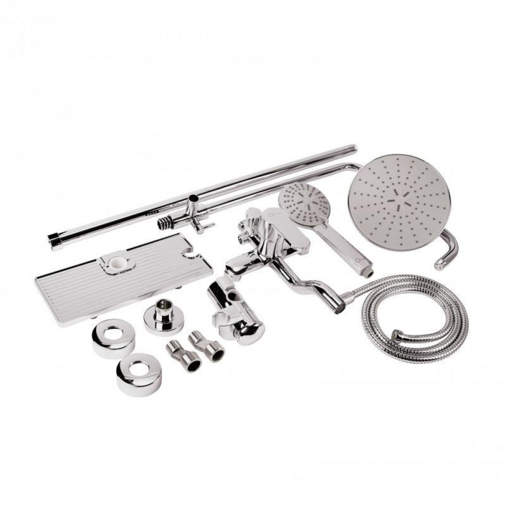 Душова система універсальна Qtap Plava на три споживача (з виливом) QT1004CRM Chrome SD00023728