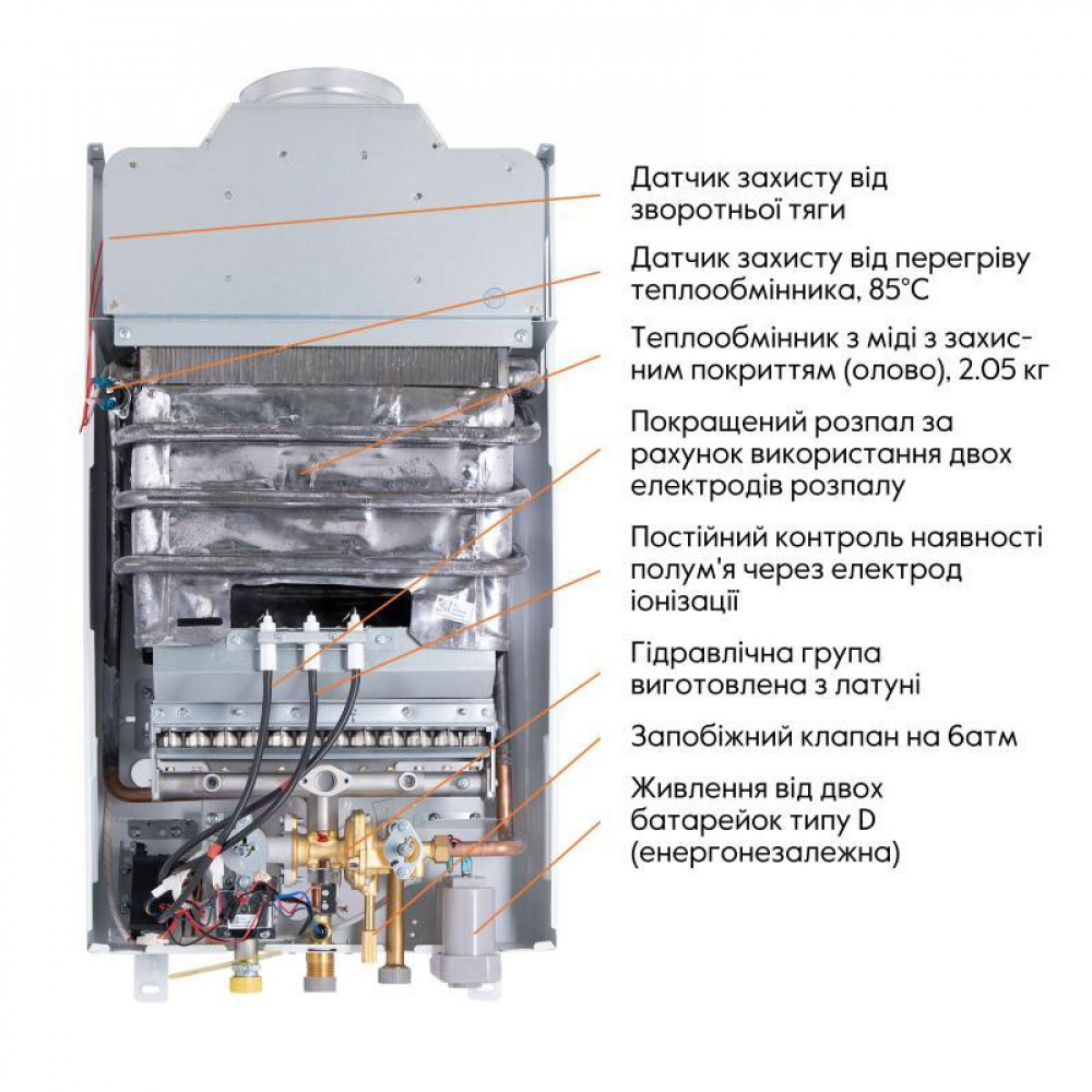 Колонка газова димохідна Thermo Alliance JSD20-10CR 10 л White SD00024547