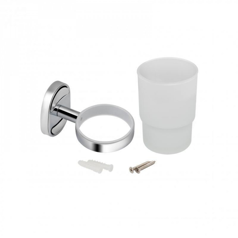 Склянка з тримачем Lidz Oreo 0401 настінний (матове скло) LDORE0401CRM22163 Chrome SD00028260