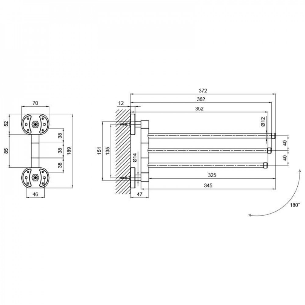 Тримач для рушника Lidz Oreo 0703 потрійний LDORE0703CRM22171 Chrome SD00028268