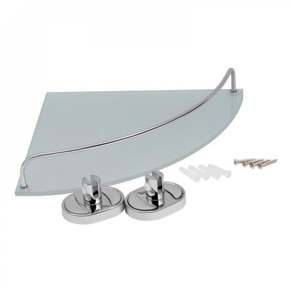 Полка угловая Lidz Oreo 1001 стеклянная LDORE1001CRM22180 Chrome SD00028277