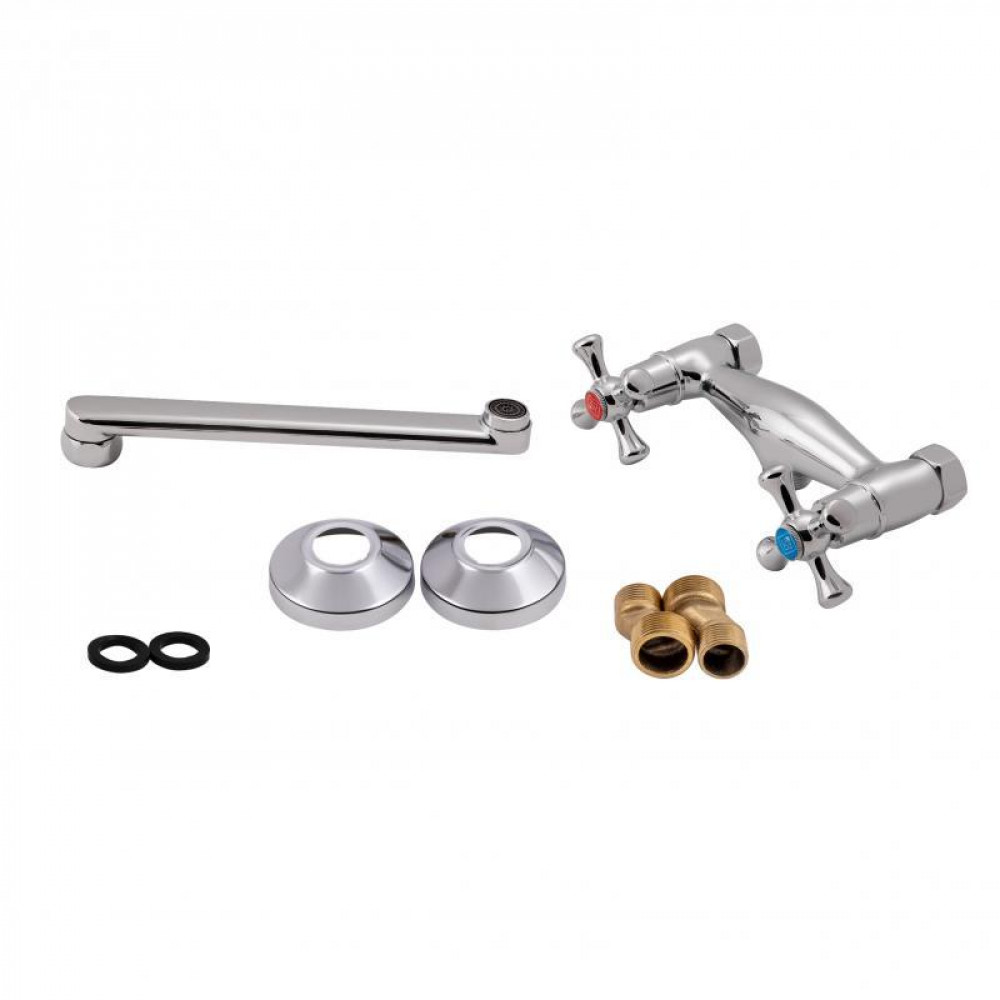 Змішувач для кухні Lidz Lamb 361 настінний з поворотним виливом двохвентильний LDLAM361CRM22309 Chrome SD00028406