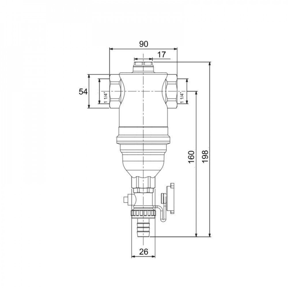Фільтр самопромивний з магнітом Icma для закритої системи 1 1/4" №746 SD00029184
