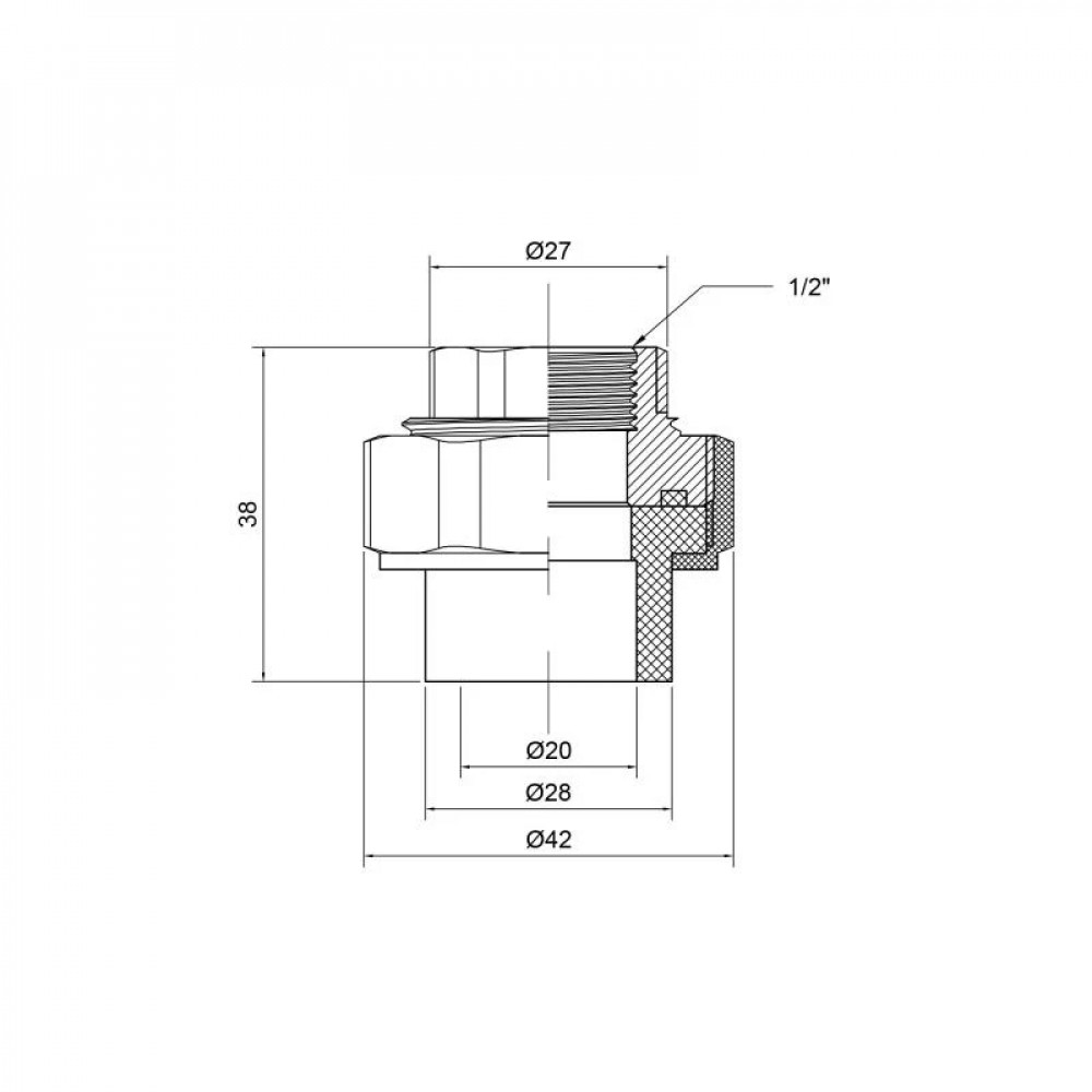 Згін "Американка" PPR Thermo Alliance 20х1/2" ВР SD00029211