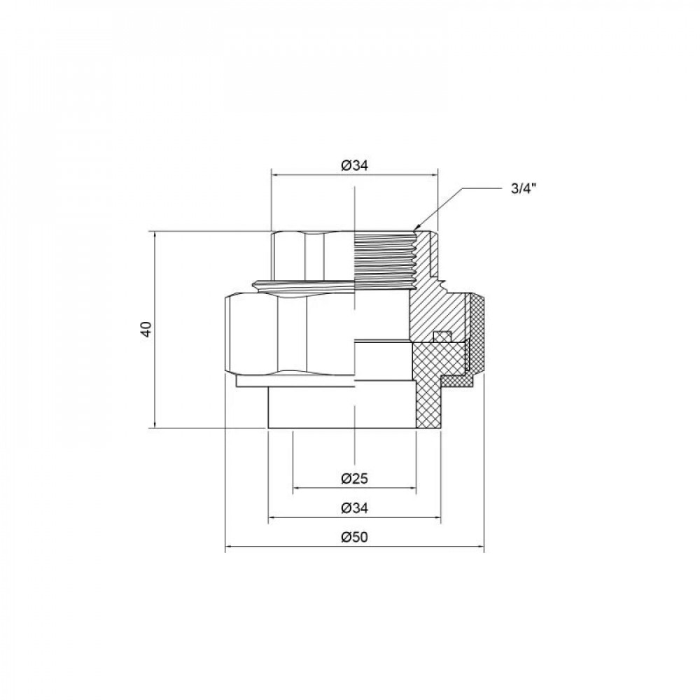 Згін "Американка" PPR Thermo Alliance 25х3/4" ВР SD00029226