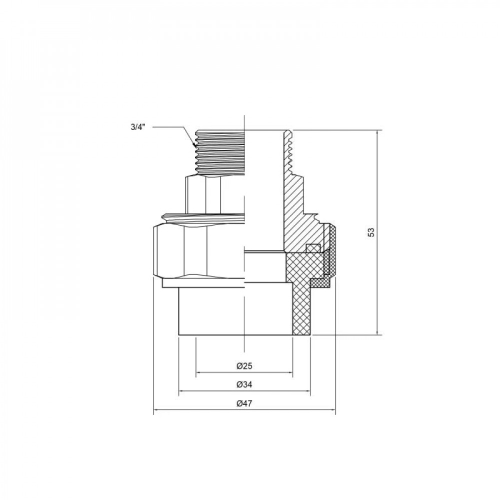 Згін "Американка" PPR Thermo Alliance 25х3/4" ЗР SD00029232