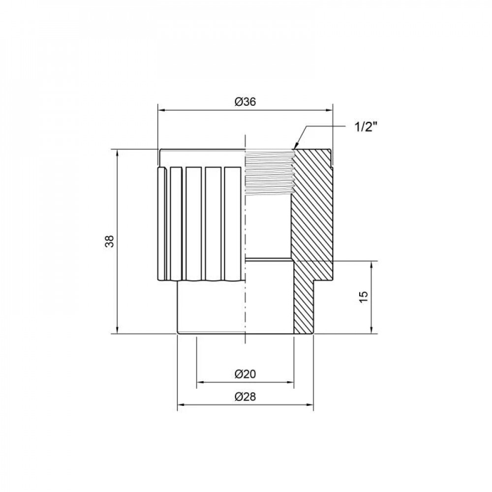 Муфта PPR Thermo Alliance 20х1/2" ВР SD00029329