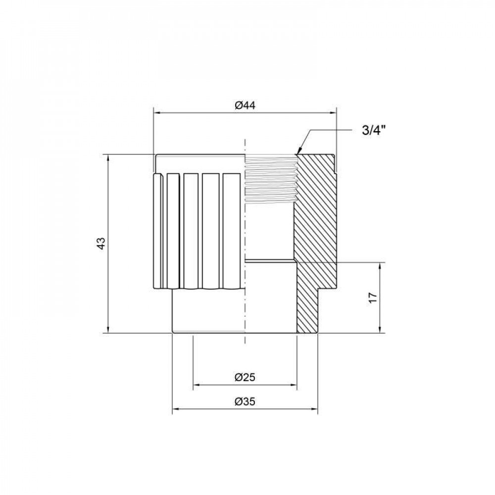 Муфта PPR Thermo Alliance 25х3/4" ВР SD00029331