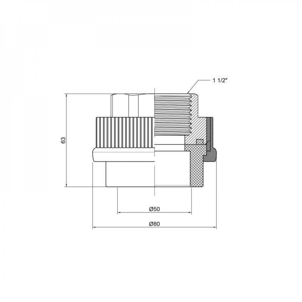 Муфта PPR Thermo Alliance 50х1" 1/2 ВР SD00029334