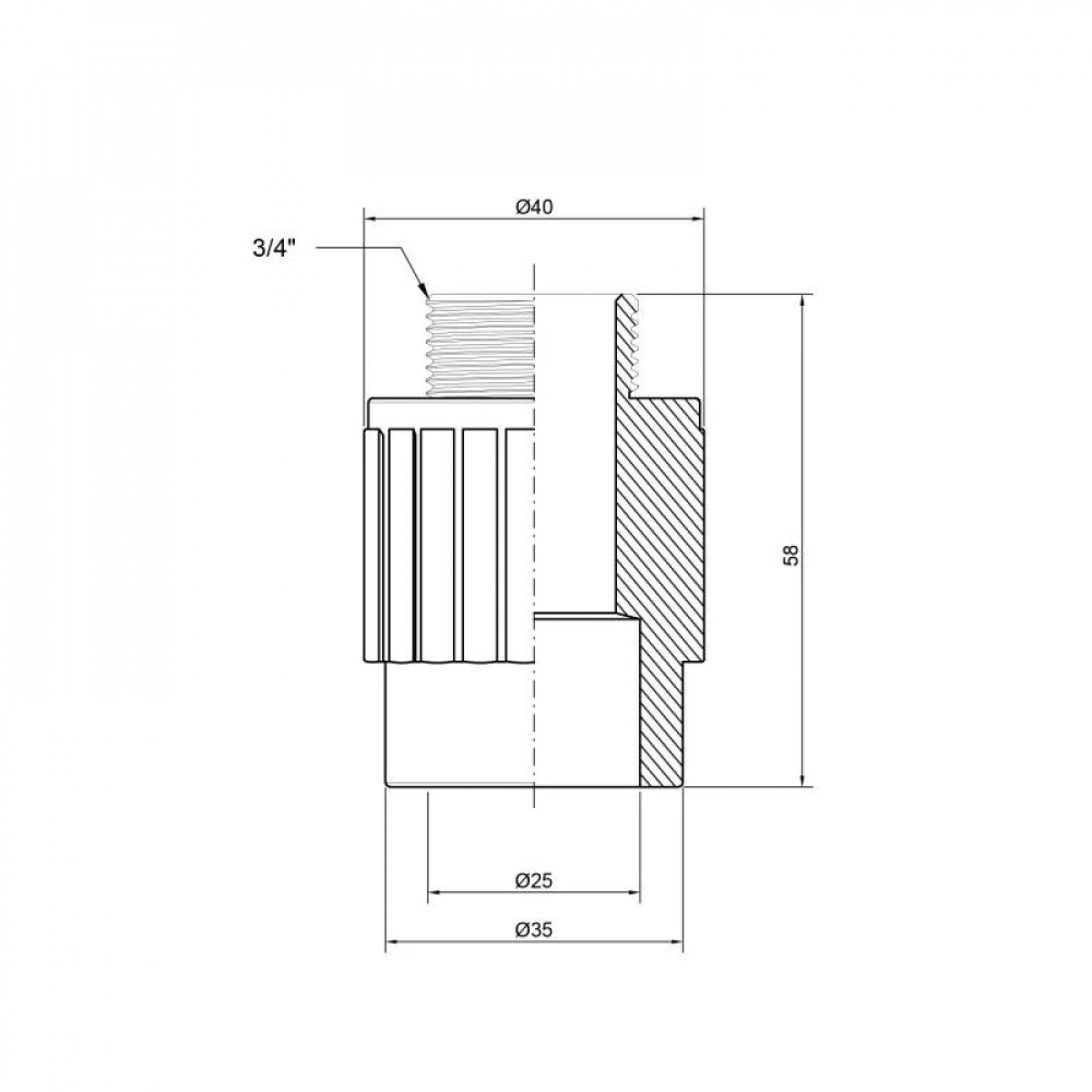 Муфта PPR Thermo Alliance 25х3/4" ЗР SD00029338