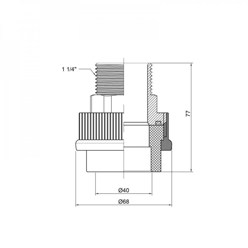 Муфта PPR Thermo Alliance 40х1" 1/4 ЗР SD00029340