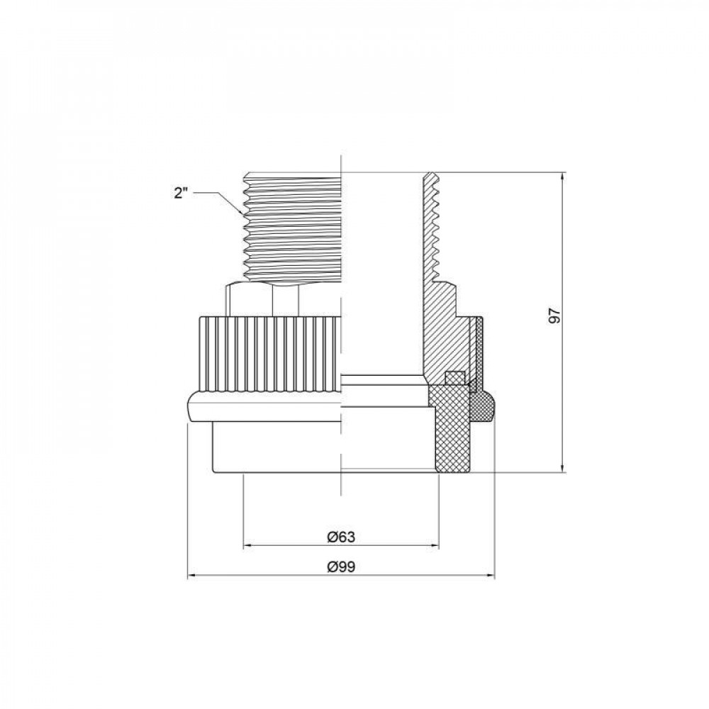 Муфта PPR Thermo Alliance 63х2" ЗР SD00029342