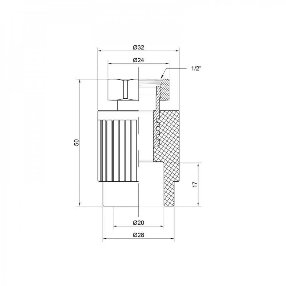 Муфта PPR Thermo Alliance з накидною гайкою 20х1/2" SD00029343