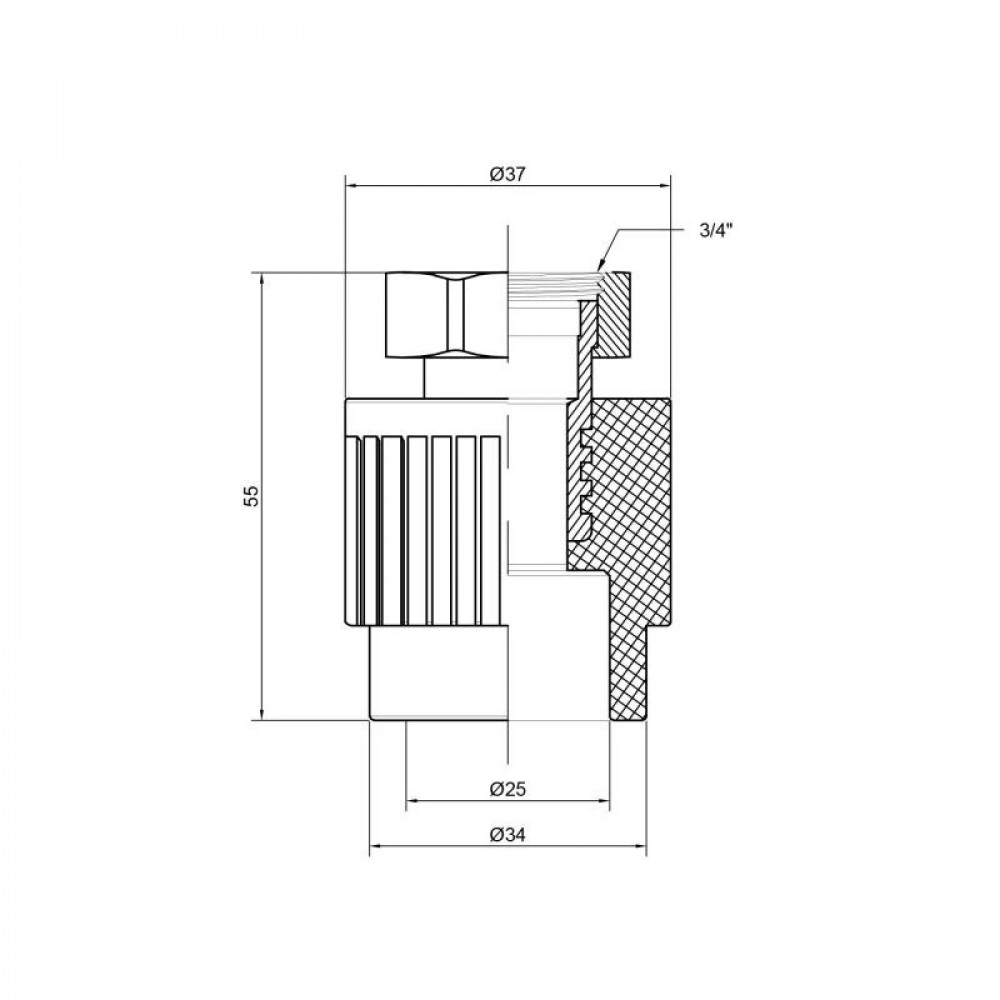 Муфта PPR Thermo Alliance с накидной гайкой 25х3/4" SD00029345