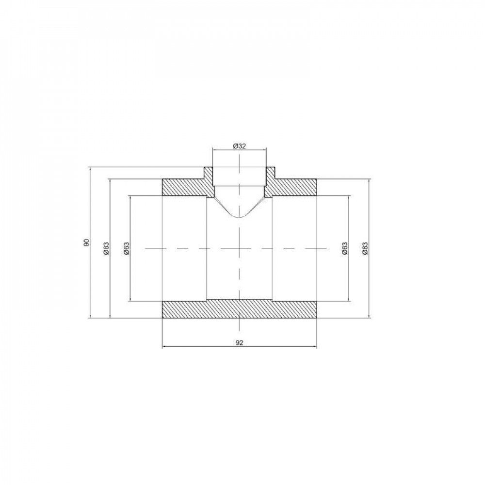 Трійник PPR Thermo Alliance 63х32х63 SD00029371