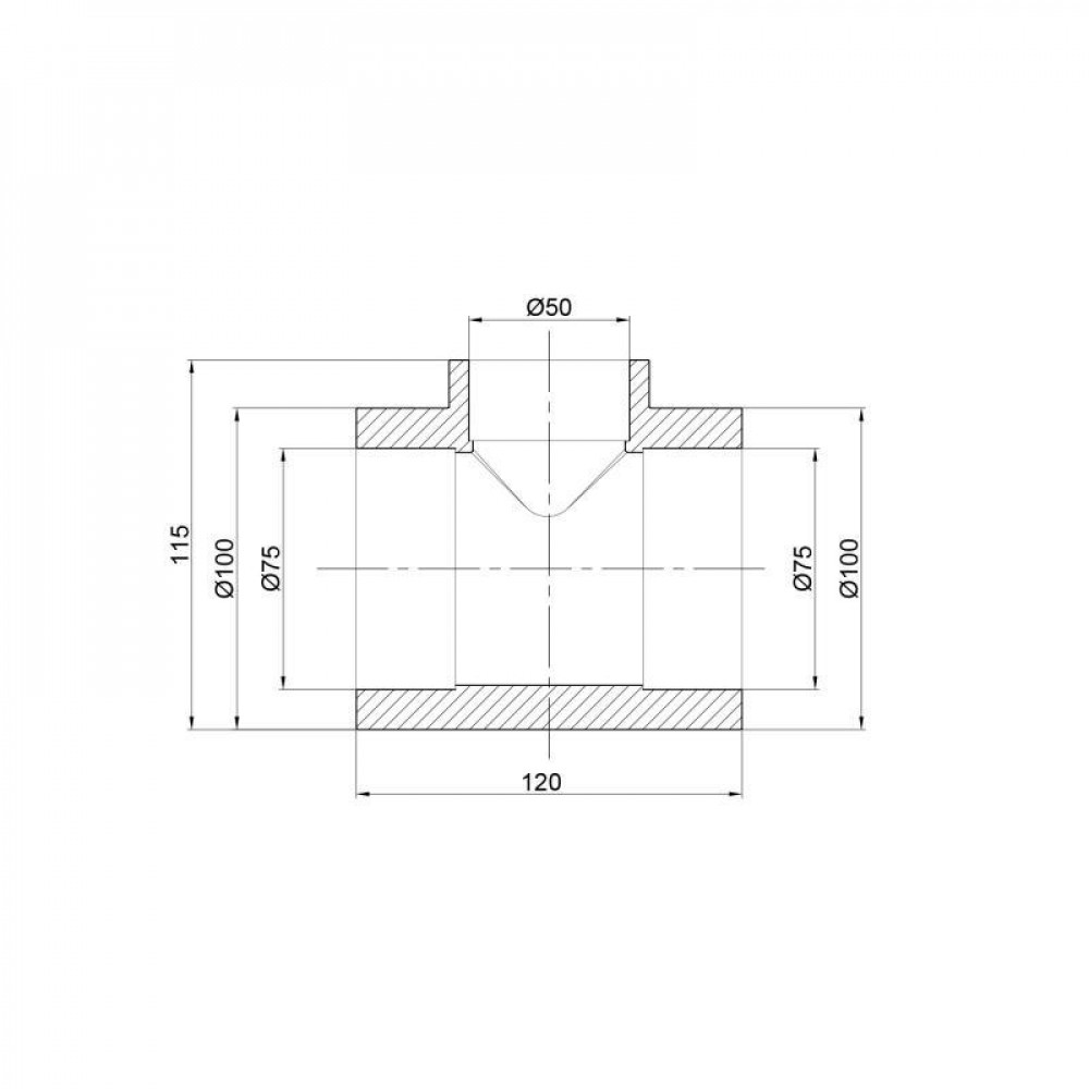 Трійник PPR Thermo Alliance 75х50х75 SD00029376