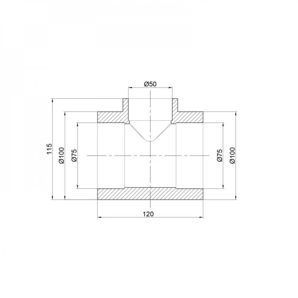 Трійник PPR Thermo Alliance 75х50х75 SD00029376