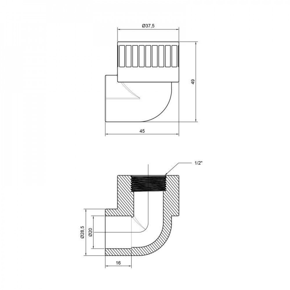 Кутик PPR Thermo Alliance 20х1/2" ВР SD00029416