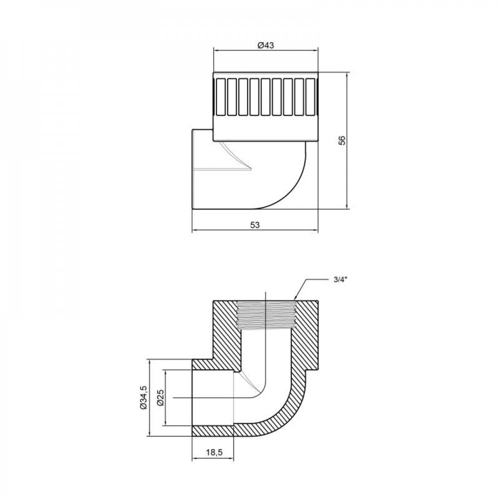Кутик PPR Thermo Alliance 25х3/4" ВР SD00029418
