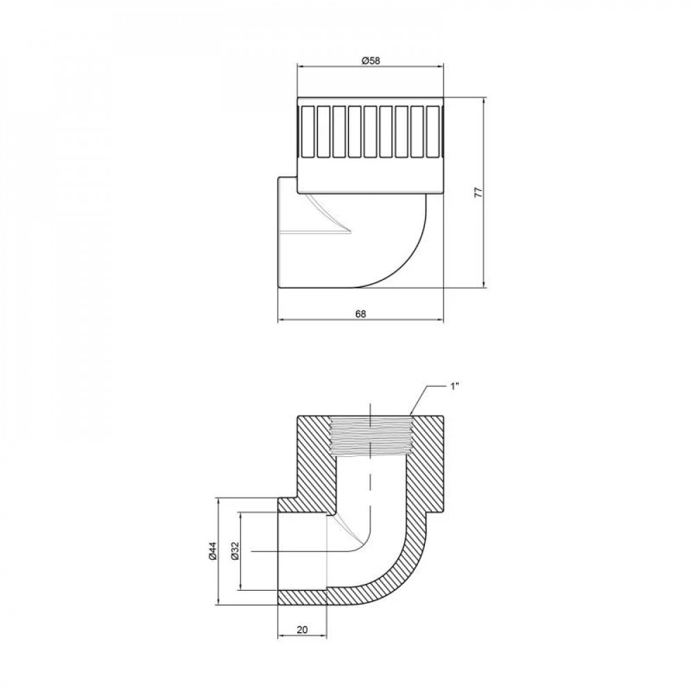 Кутик PPR Thermo Alliance 32х1" ВР SD00029419