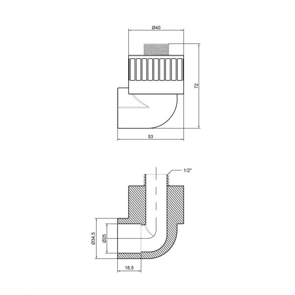 Кутик PPR Thermo Alliance 25х1/2" ЗР SD00029421