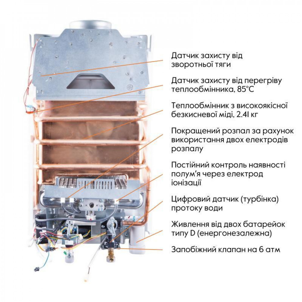 Колонка газова димохідна Thermo Alliance JSD20-10N-QB 10 л EURO+ SD00030727