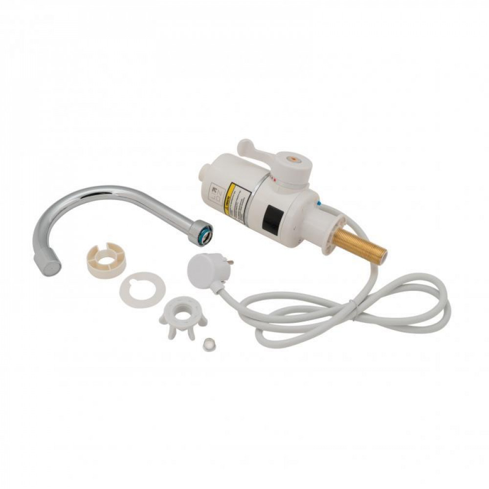 Проточний кран-водонагрівач кухонний для кухні Lidz Warm 056 LDWAR056WCR24984 White / Chrome SD00031081