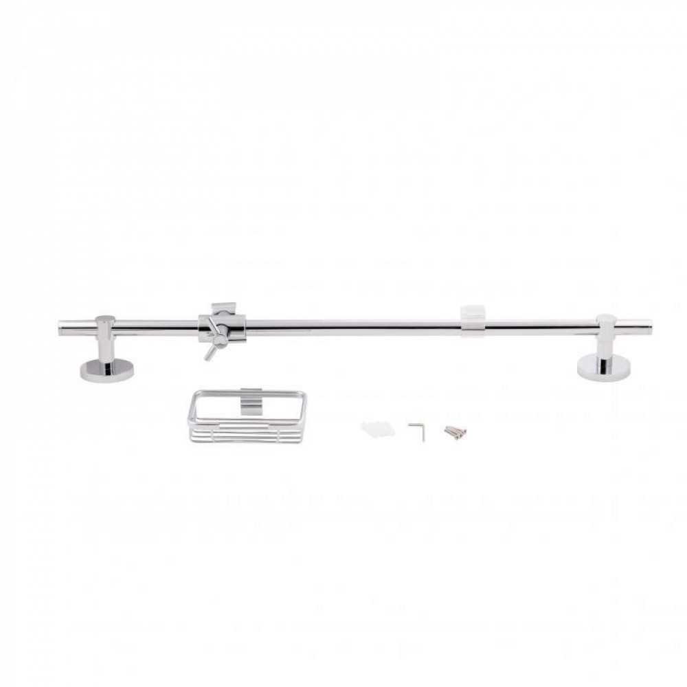 Стійка універсальна Qtap Sprha 700 мм округла з полицею QT003 Chrome SD00031253