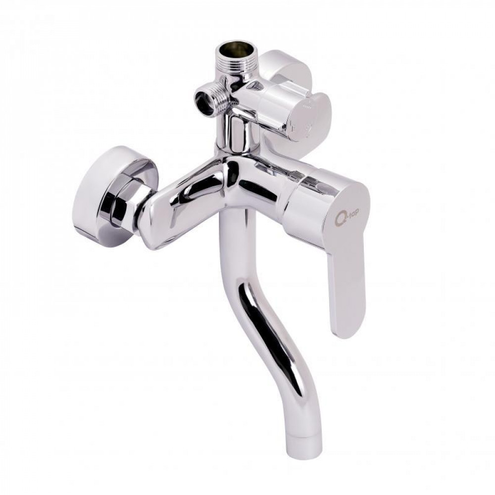 Душова система універсальна Qtap Plava на три споживача (з виливом) з полицею QT1005CRM Chrome SD00031254