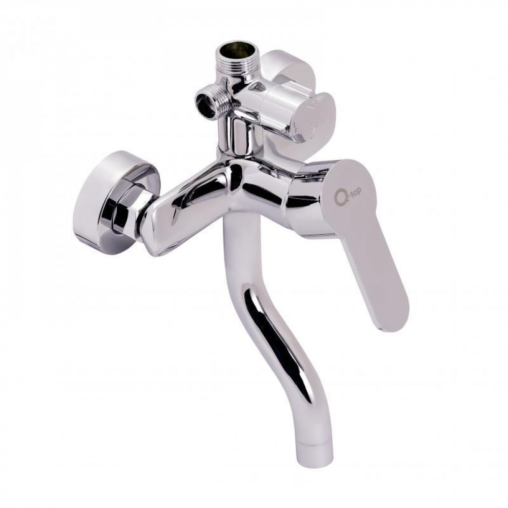 Душова система універсальна Qtap Plava на три споживача (з виливом) з полицею QT1005CRM Chrome SD00031254