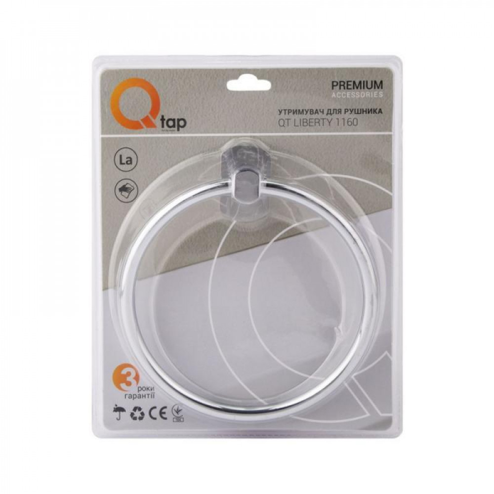 Тримач для рушника Qtap Liberty D 160 мм QTLIBCRM1160 Chrome SD00031712