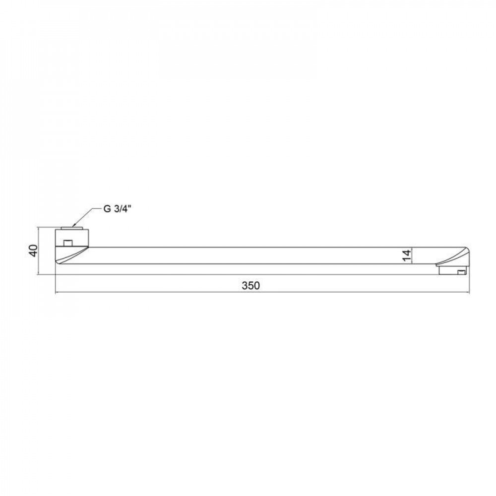 Вилив для змішувача Lidz Niagara 350 35 см LDNIA350CRM25834 Chrome SD00031931