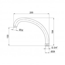 Вилив для змішувача Lidz Niagara 273 25 см LDNIA273CRM26200 Chrome