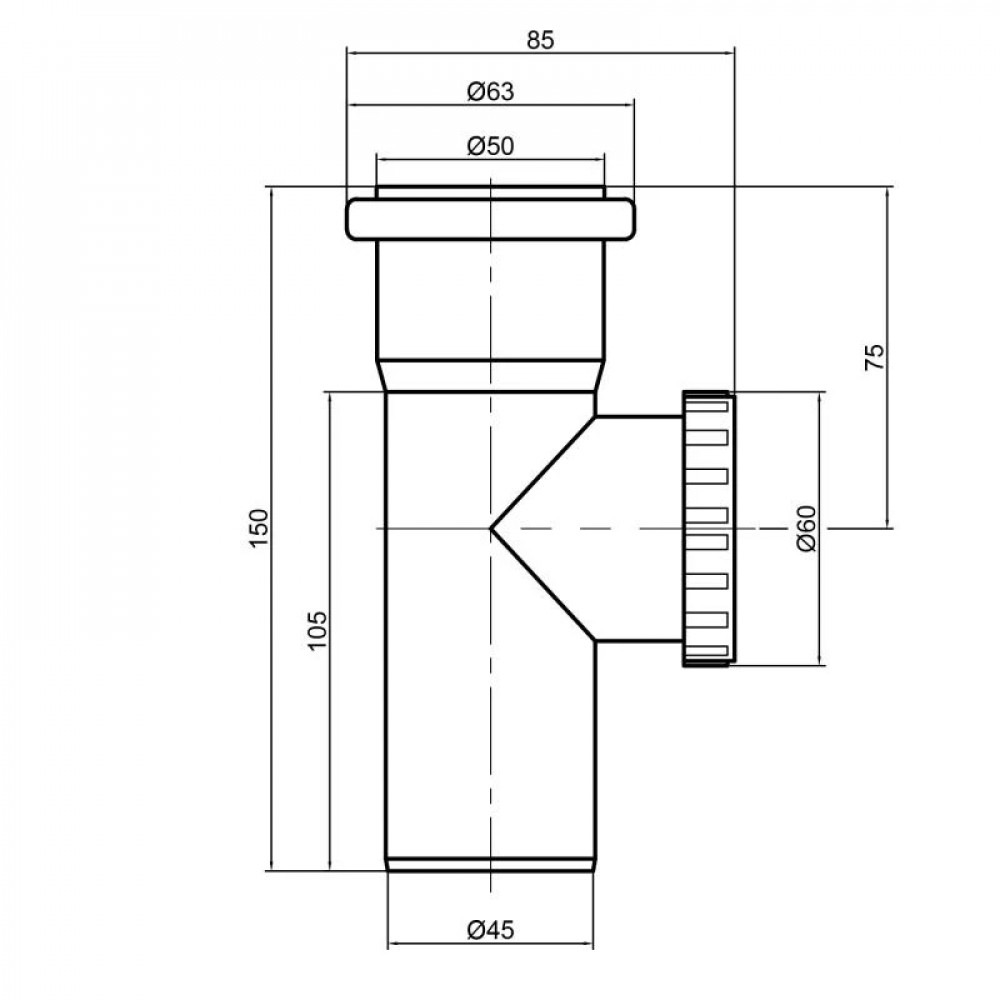 Ревізія PPR каналізаційна TA Sewage 50 SD00034429