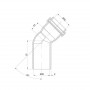 Коліно PPR каналізаційне TA Sewage 32, 45° SD00034571