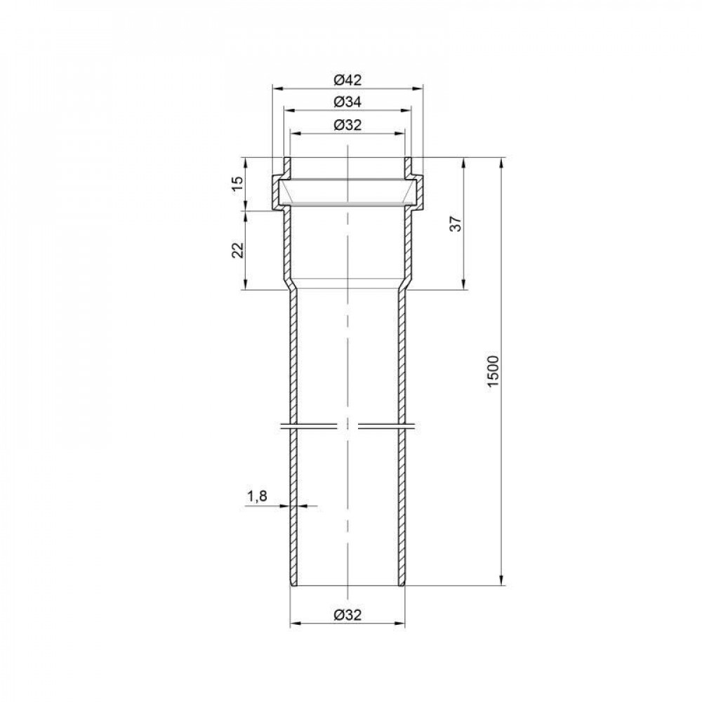 Труба PPR каналізаційна TA Sewage 32х1,8, 1,5 м SD00034585