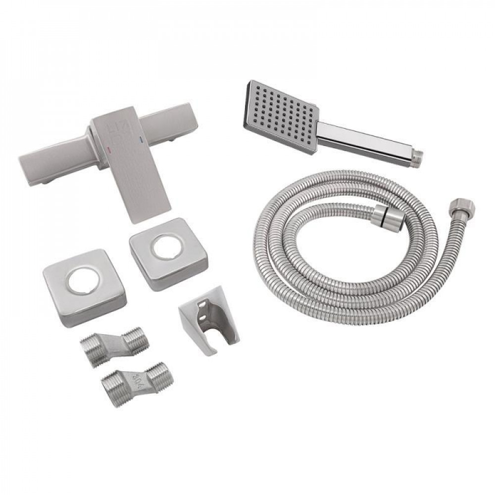 Змішувач для душу Lidz Kubis 010 (з душовим гарнітуром) (k35) LDKUB010NKS28535 Nickel SD00034632