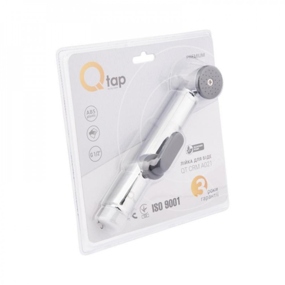 Лійка для гігієнічного душу Qtap Rucni округла QTCRMA021 Chrome/Grey SD00035711