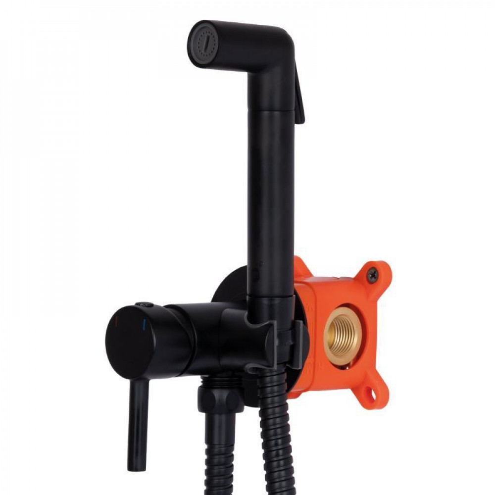 Набор для гігієнічного душу Qtap Inspai-Varius округлий QTINSVARBСRV00440001 Black Matt SD00035723