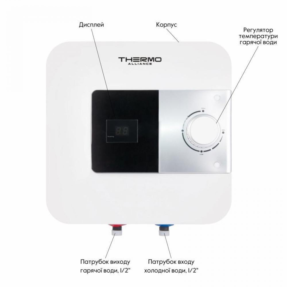 Водонагреватель Thermo Alliance 15 л над мойкой вертикальный, мокрый ТЭН 1,5 кВт SF15X15N SD00036045