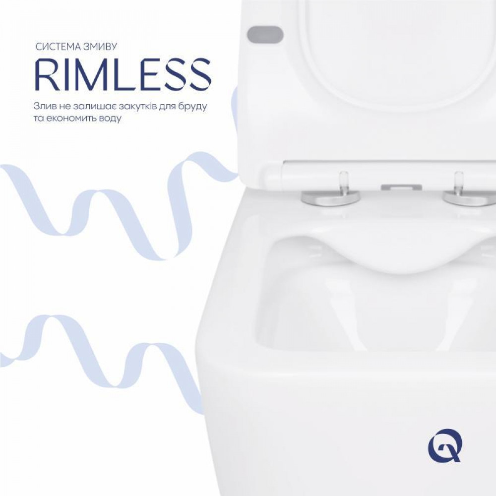 Унітаз підвісний Qtap Crow безобідковий з сідінням Soft-close QT05335170W SD00036222