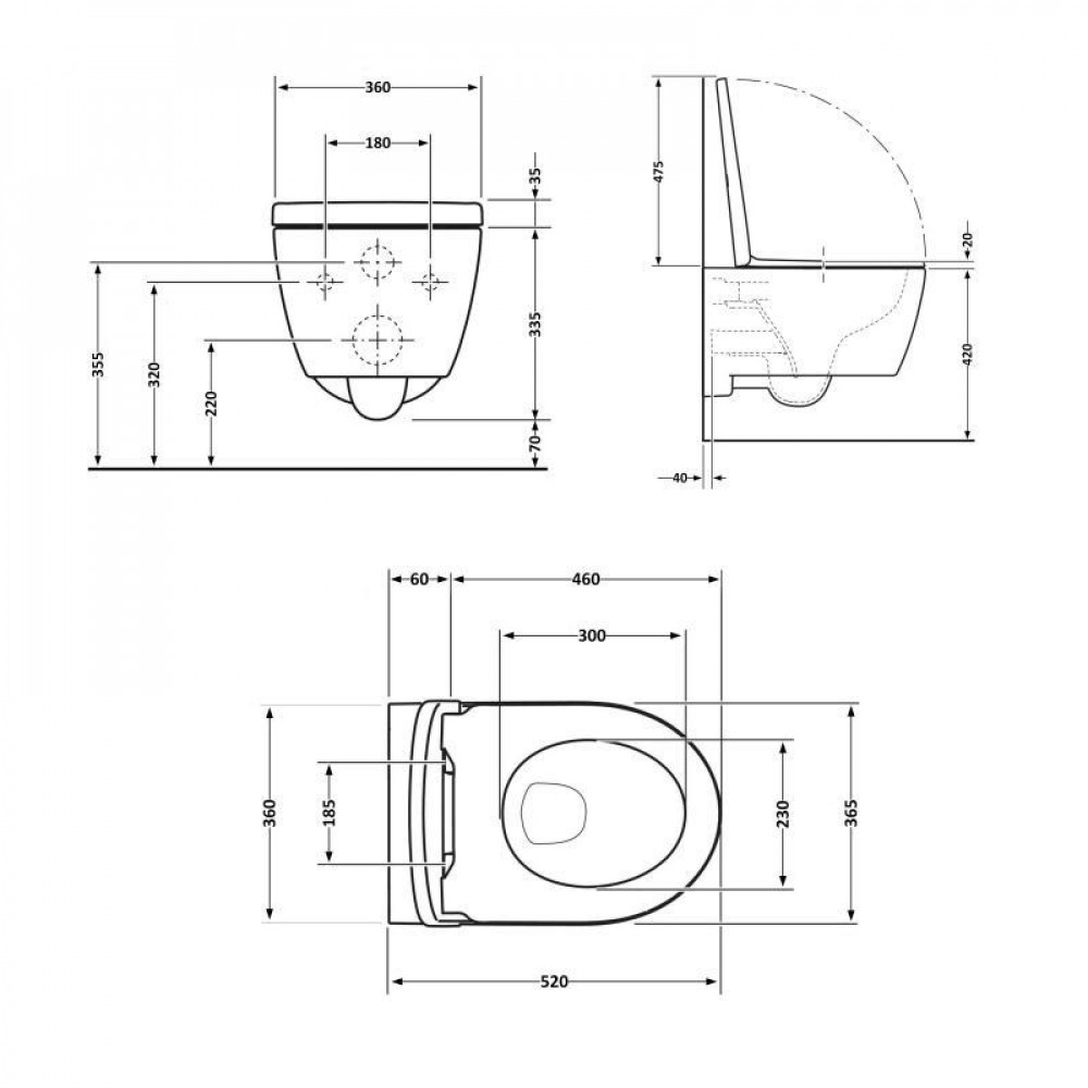 Унітаз підвісний Qtap Jay безобідковий з сідінням Soft-close QT07335176W SD00036224