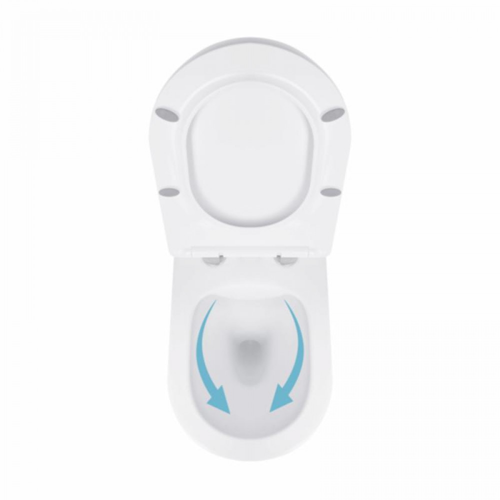 Унітаз підвісний Qtap Jay безобідковий з сідінням Soft-close QT07335176W SD00036224