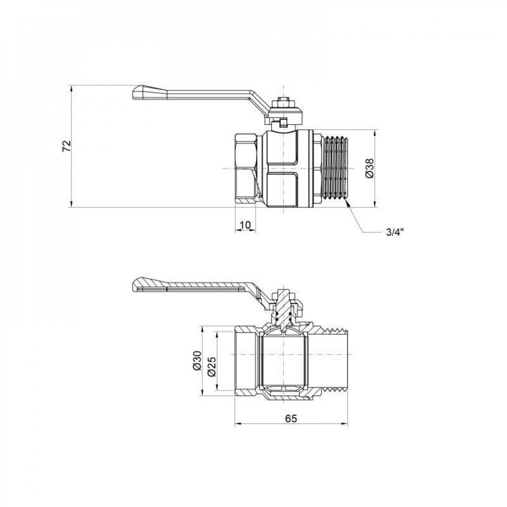 Кран кульовий Icma 3/4" прямий №352 SD00036662
