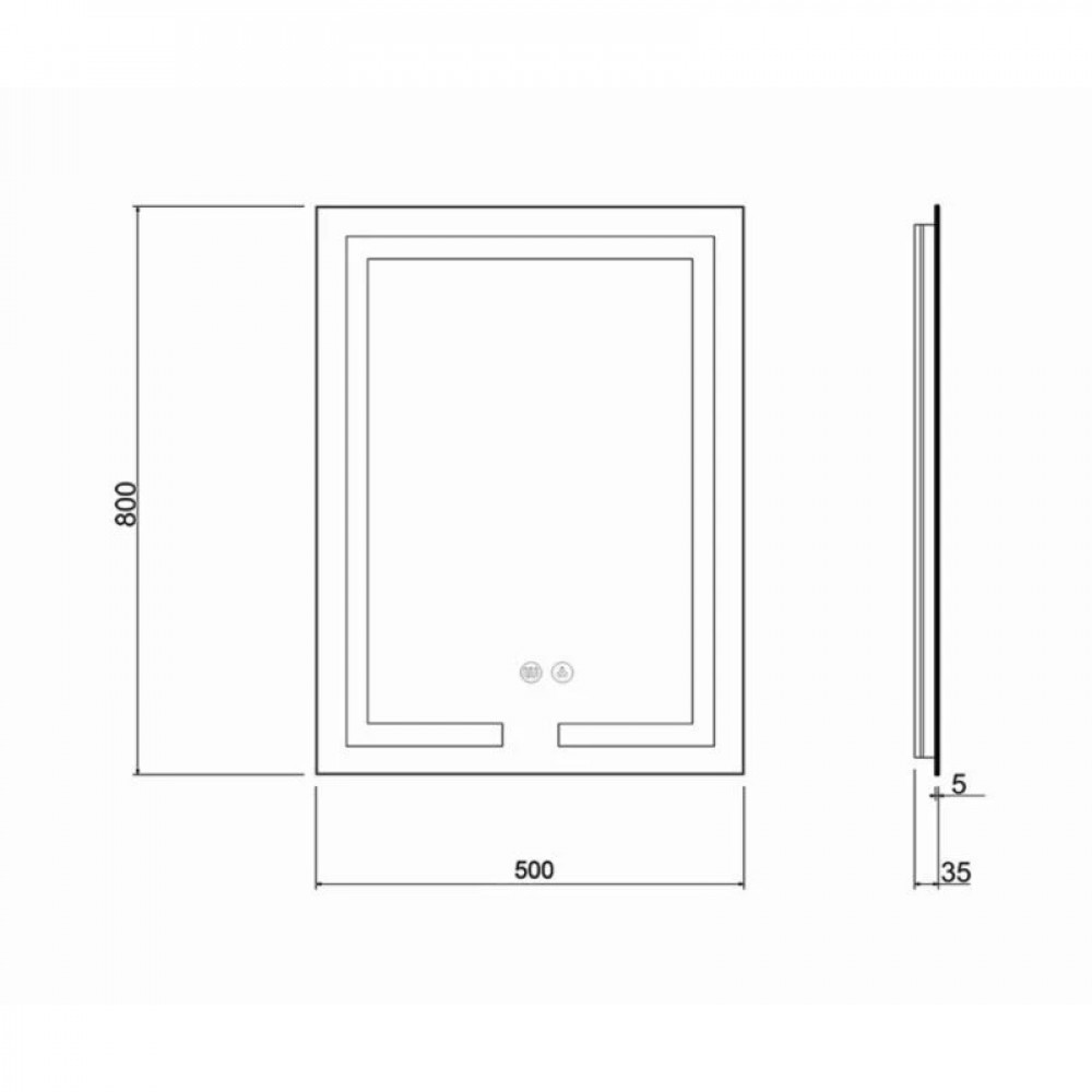 Дзеркало Qtap Mideya (DC-F936) 500х800 з LED-підсвічуванням Touch, з антизапотіванням, димером QT2078F936W SD00036739