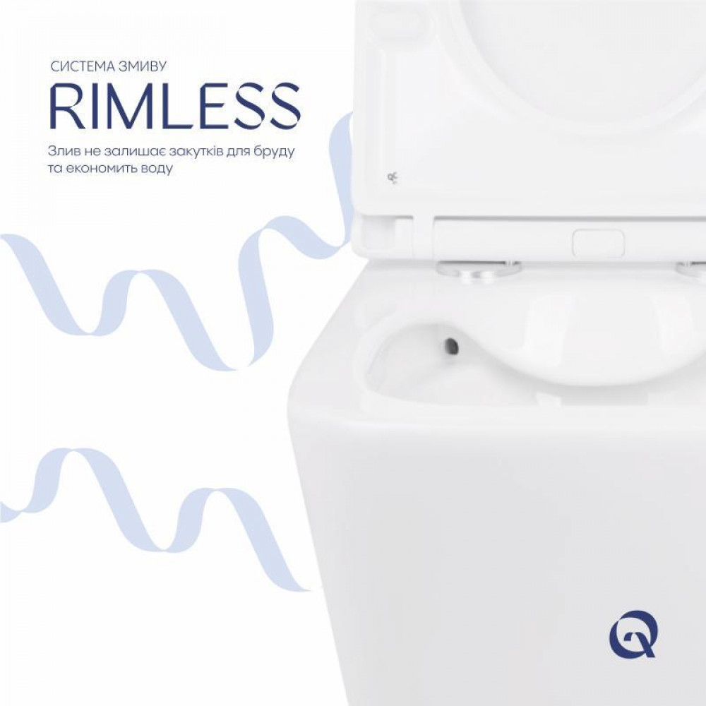 Унітаз підвісний Qtap Tern безобідковий з сідінням Soft-close QT1733052ERW SD00037240