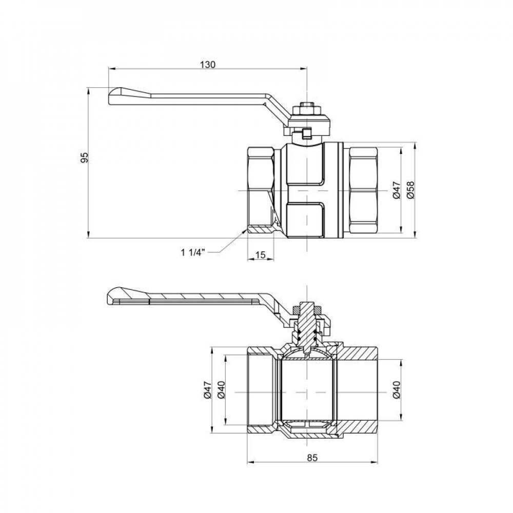 Кран кульовий Icma 1" 1/4 прямий №350 SD00038122
