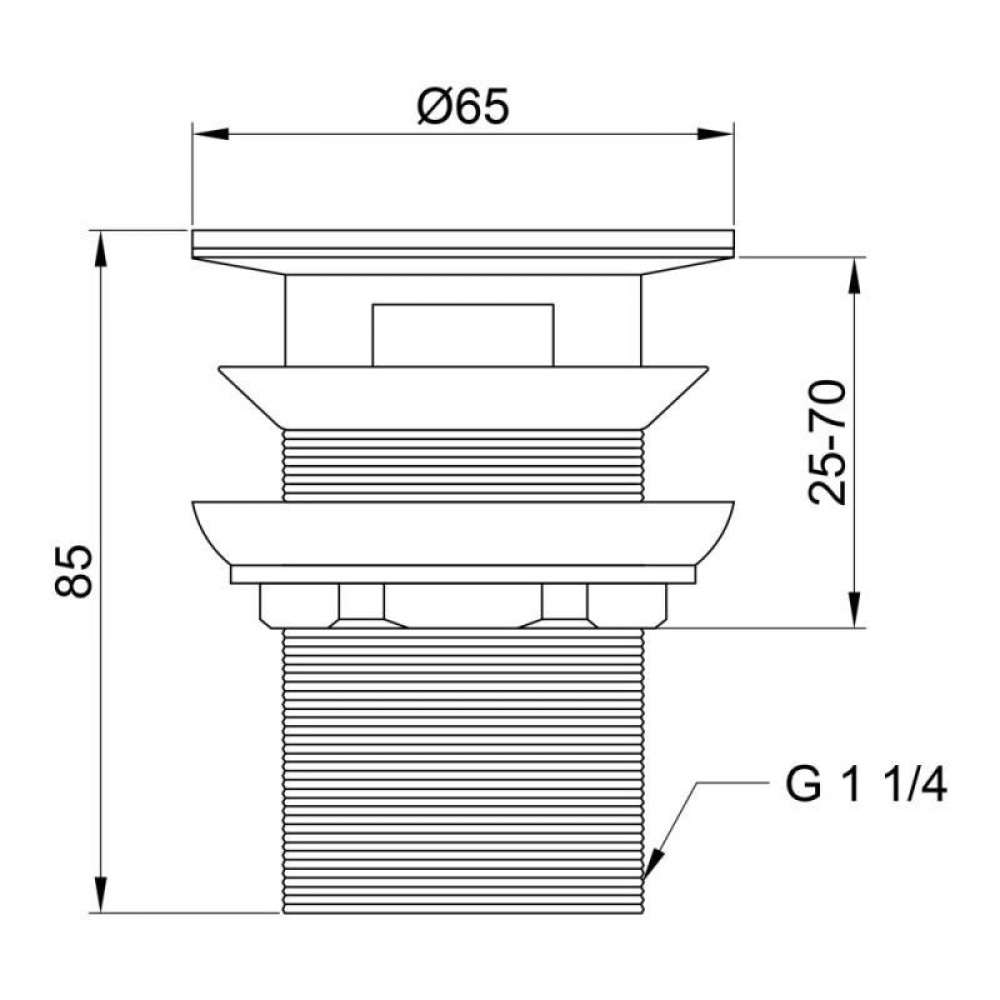 Донний клапан Lidz Tani 004 нажимний 1 1/4" з переливом LDTAN004CRM32527 Chrome SD00038630